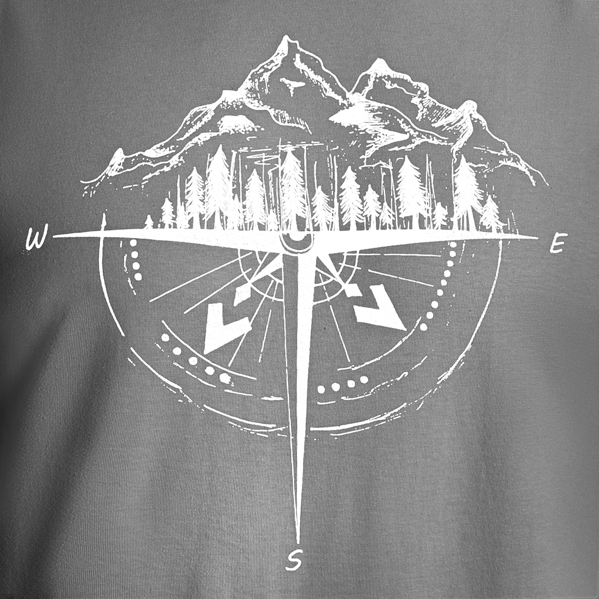 Koszulka T-Shirt TigerWood Róża Wiatrów - Ciemnoszara