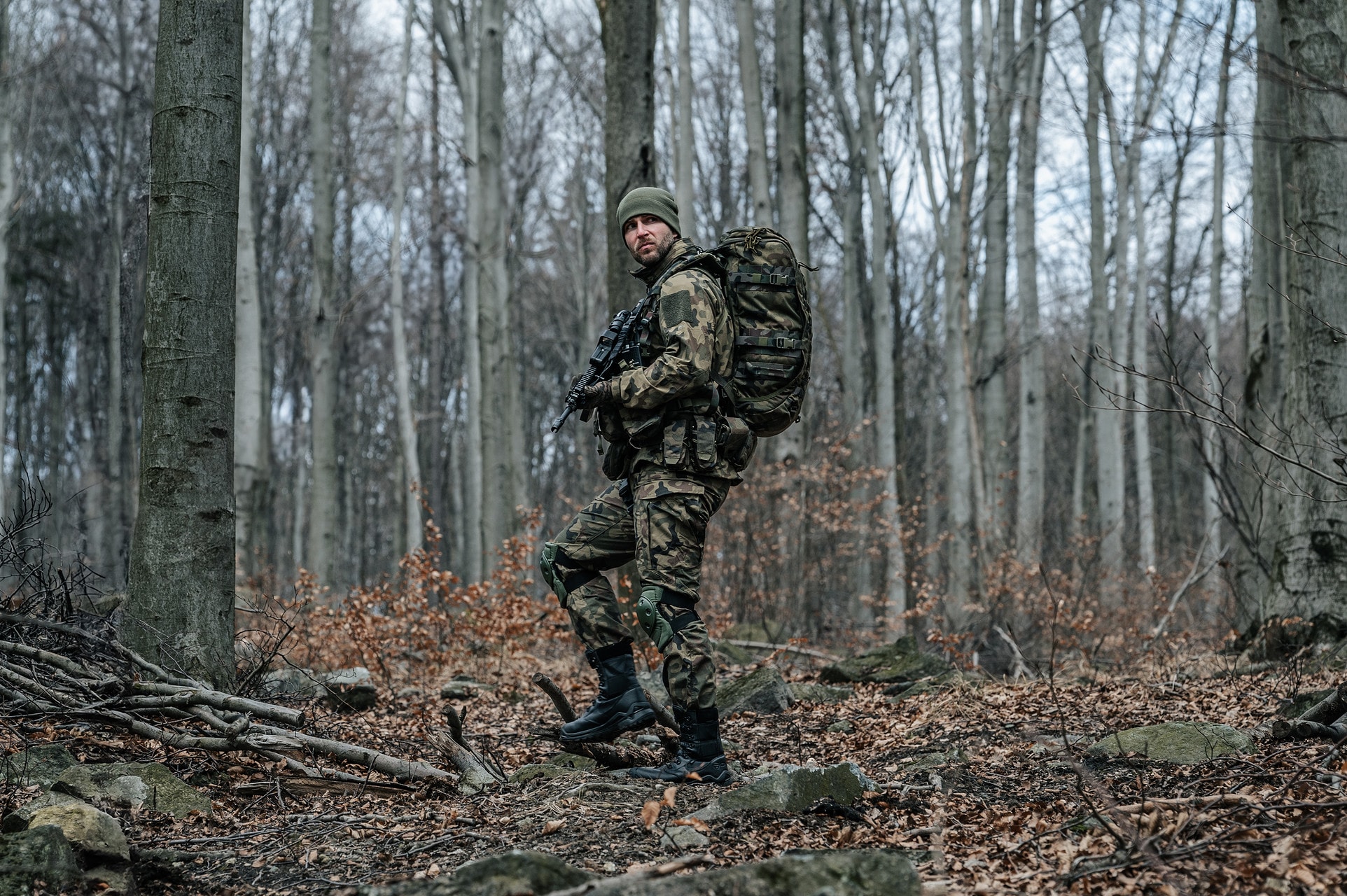 Spodnie mundurowe Helikon-Tex SFU Next PolyCotton Rip-Stop - wz.93 Pantera PL Woodland