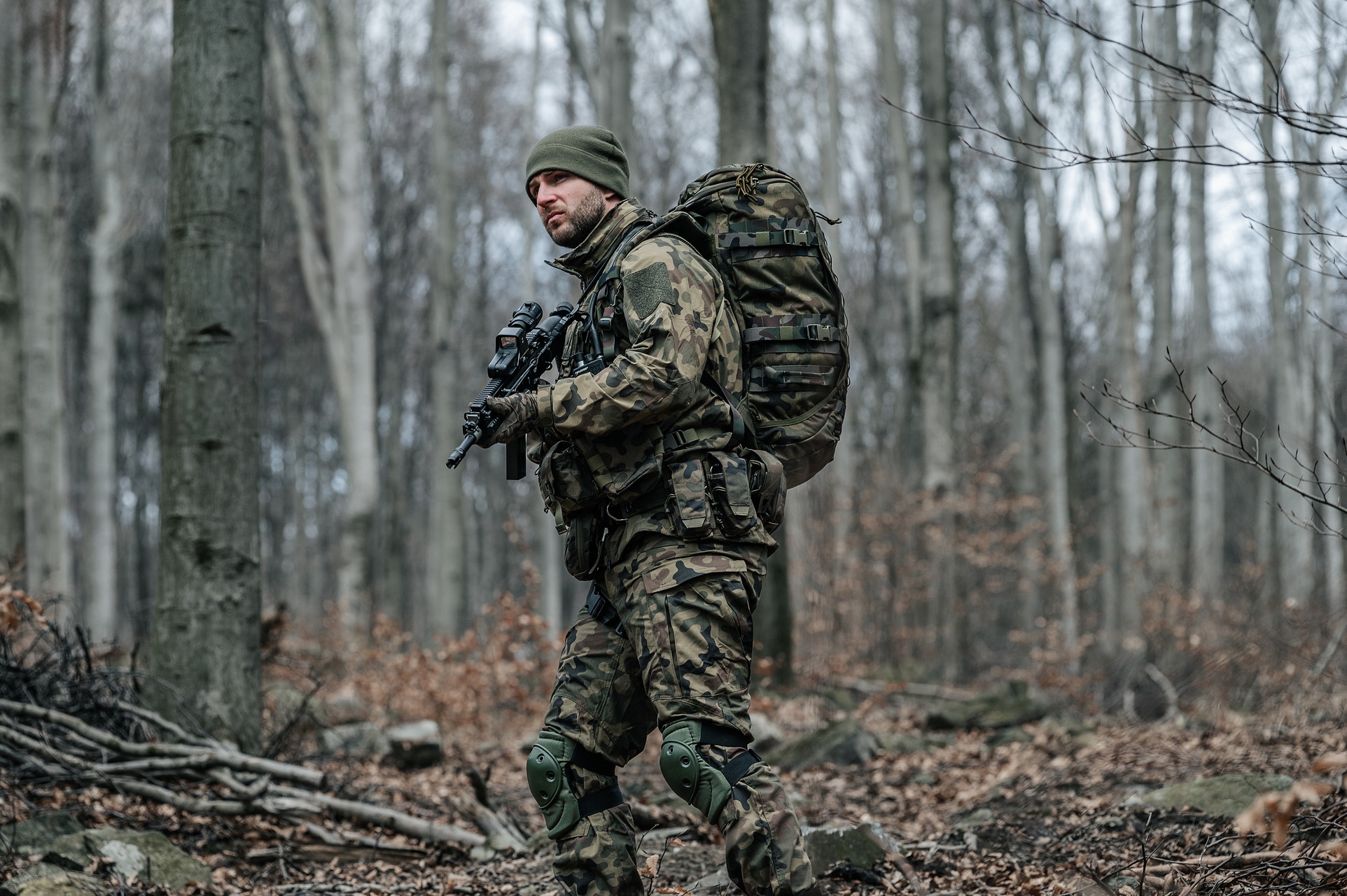 Spodnie mundurowe Helikon-Tex SFU Next PolyCotton Rip-Stop - wz.93 Pantera PL Woodland