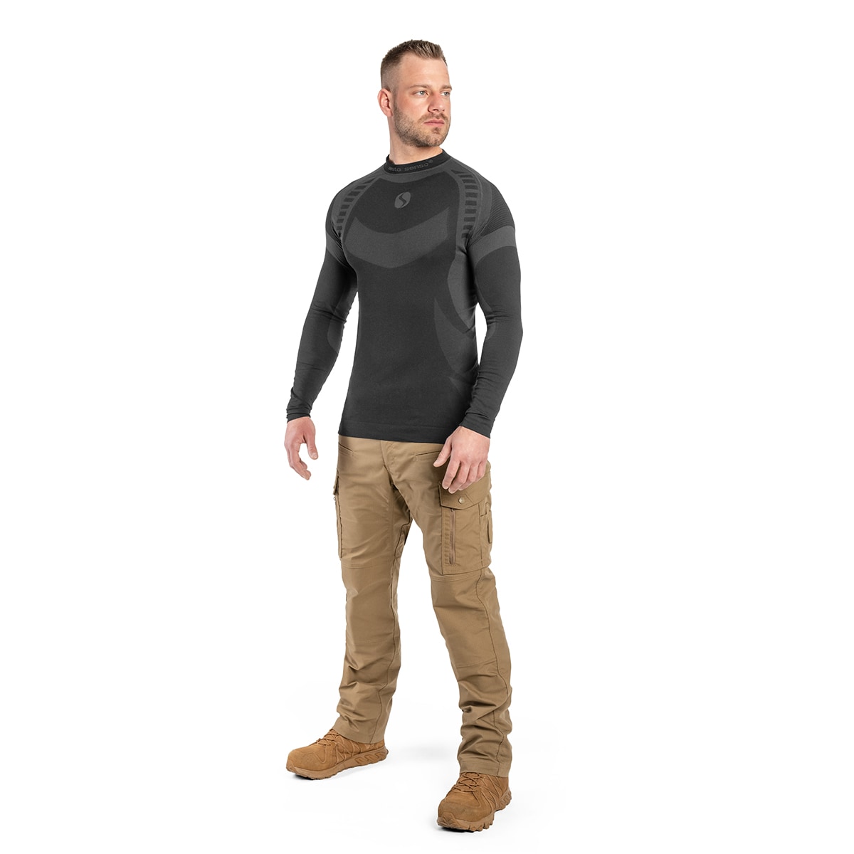 Koszulka termoaktywna z długim rękawem Sesto Senso Thermo Active - Graphit/Black