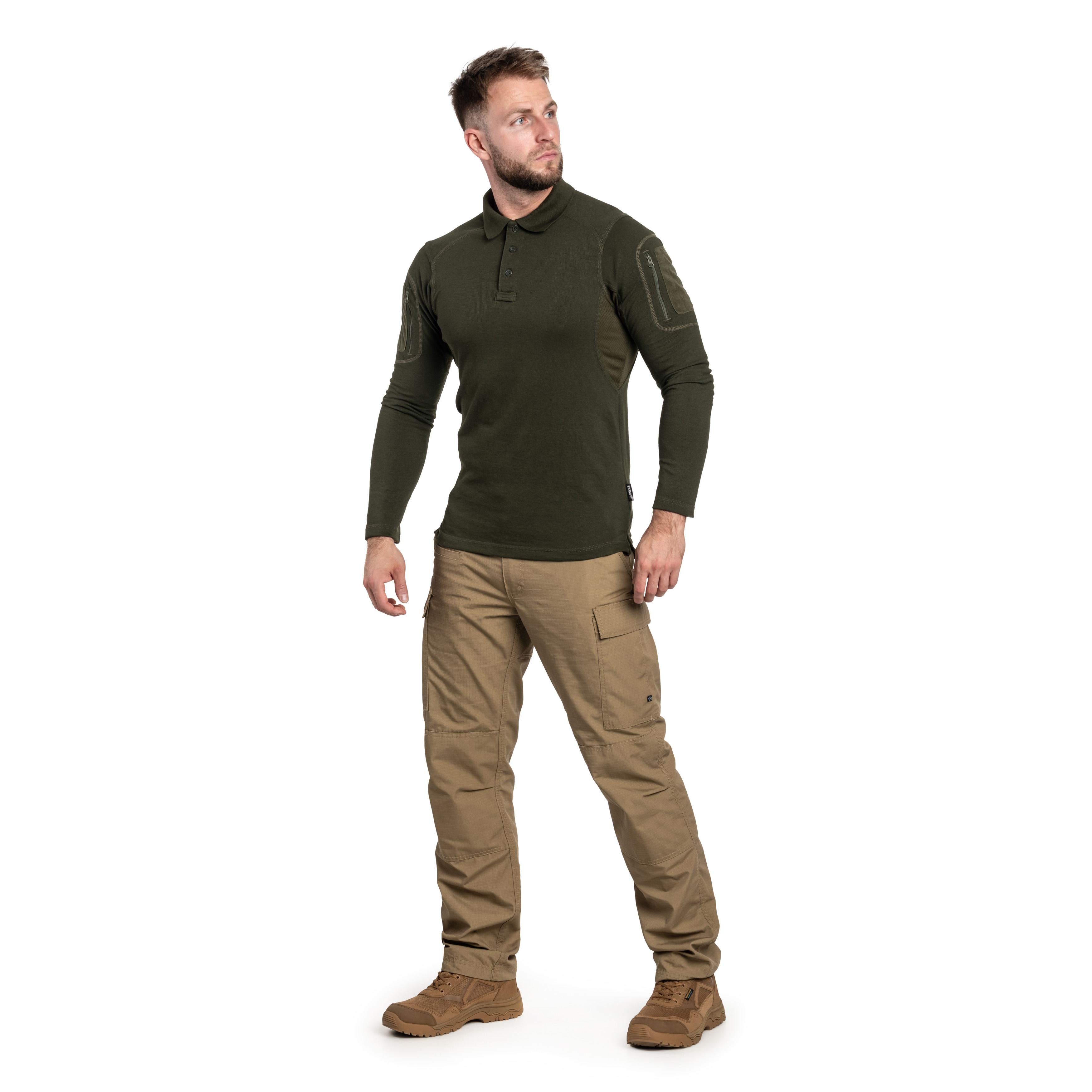 Koszulka polo Texar Elite Pro Long Sleeve - Olive