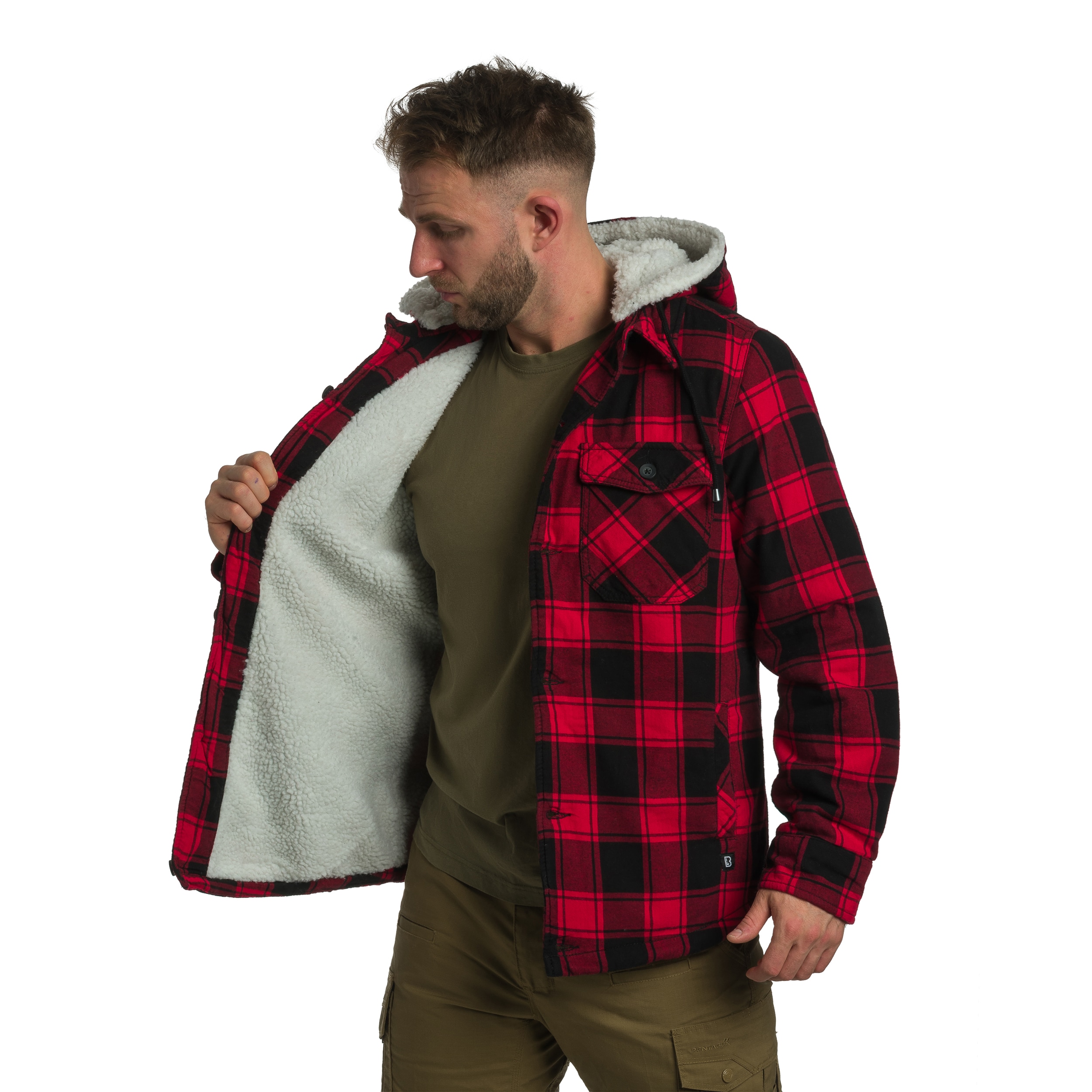 Куртка Brandit Lumberjacket Hooded Red/Black