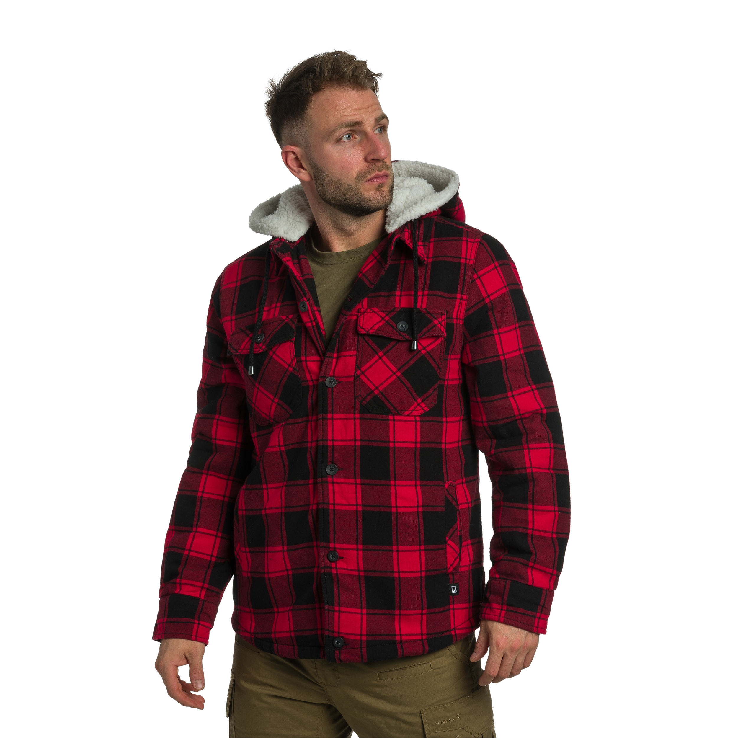 Куртка Brandit Lumberjacket Hooded Red/Black