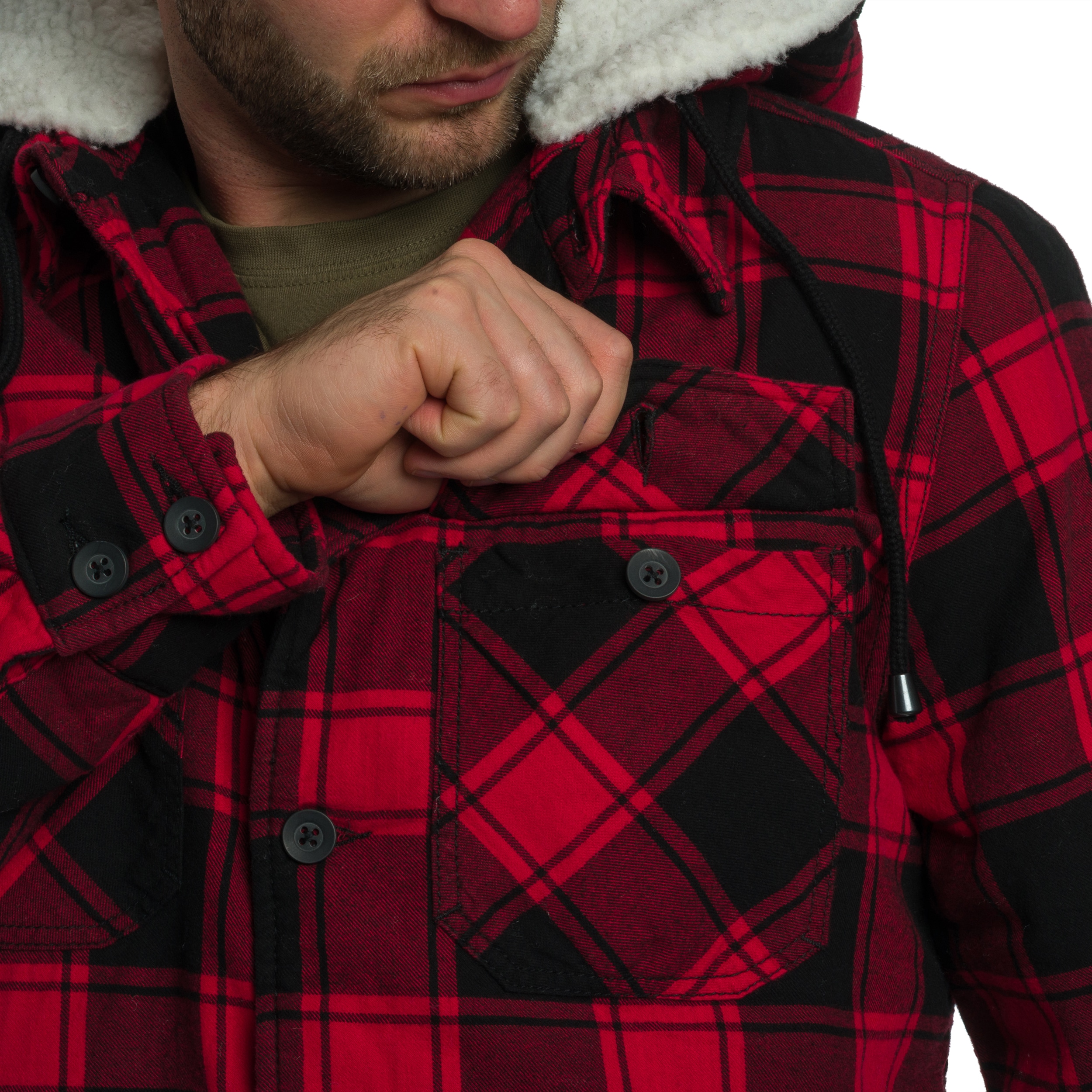 Куртка Brandit Lumberjacket Hooded - Red/Black Checkered