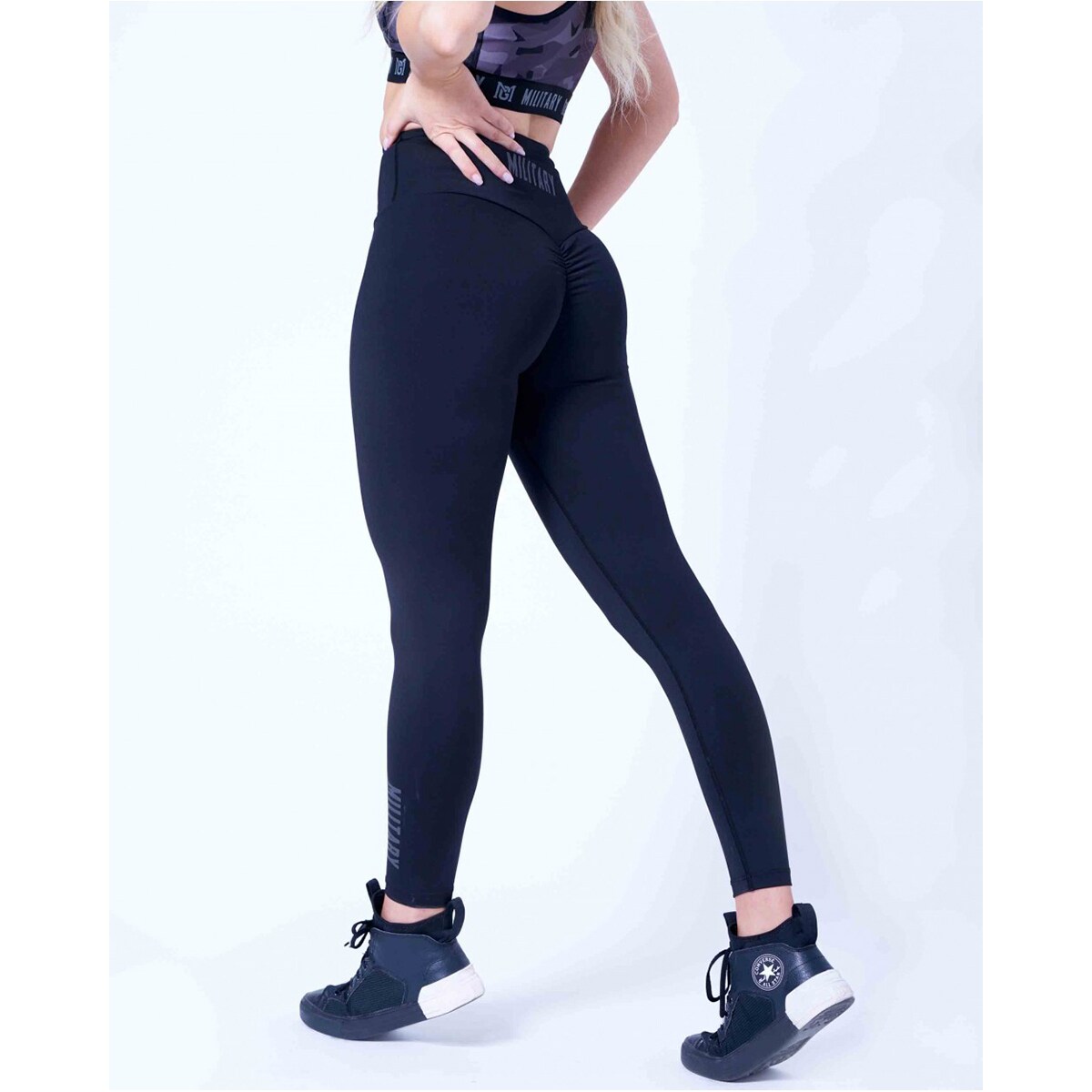 Жіночі спортивні лосини для тренажерного залу Military Gym Wear Sport and Street Bullet тренувальні - чорні