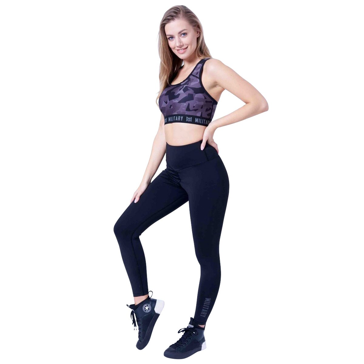 Жіночі спортивні лосини для тренажерного залу Military Gym Wear Sport and Street Bullet тренувальні - чорні