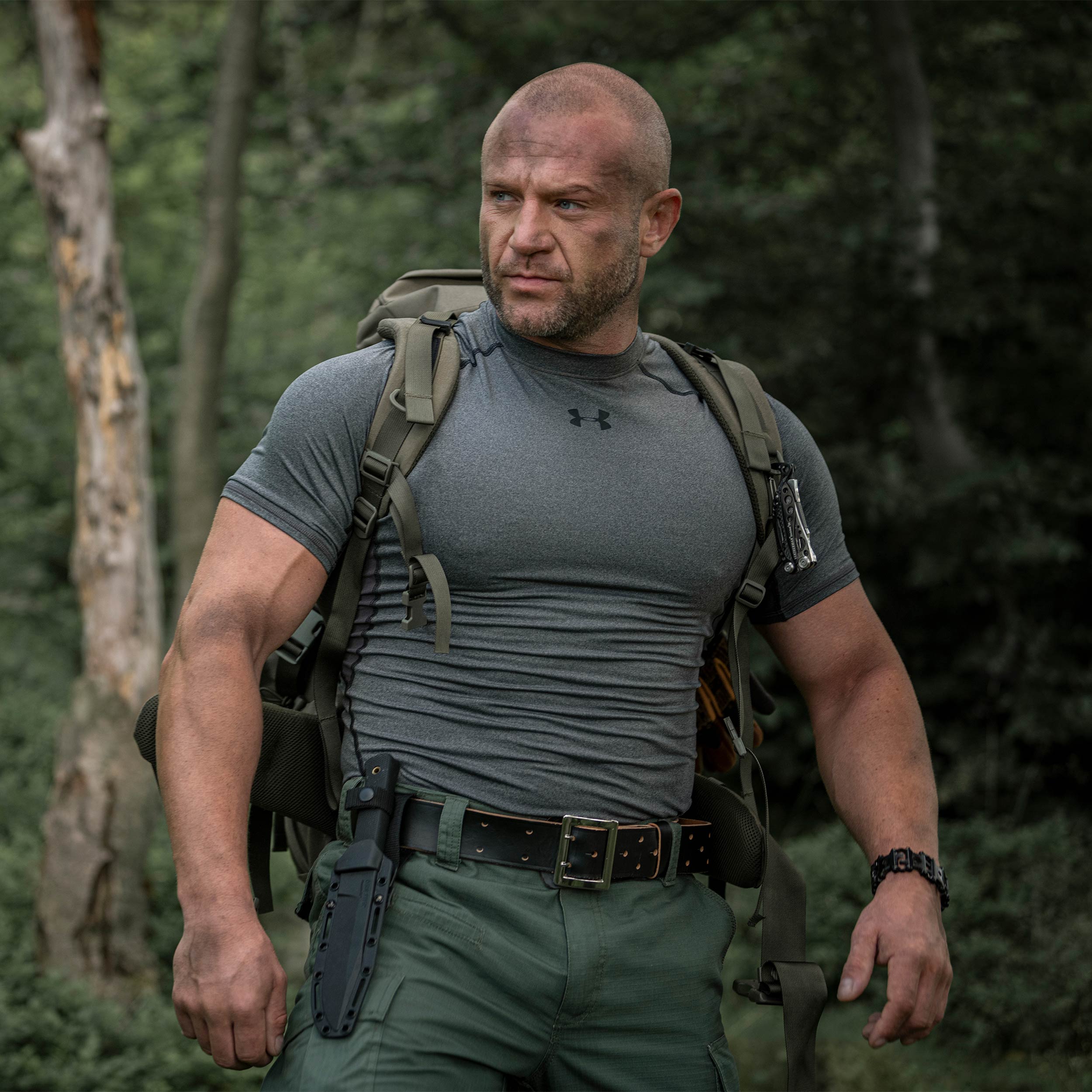 Pas skórzany oficerski - Czarny