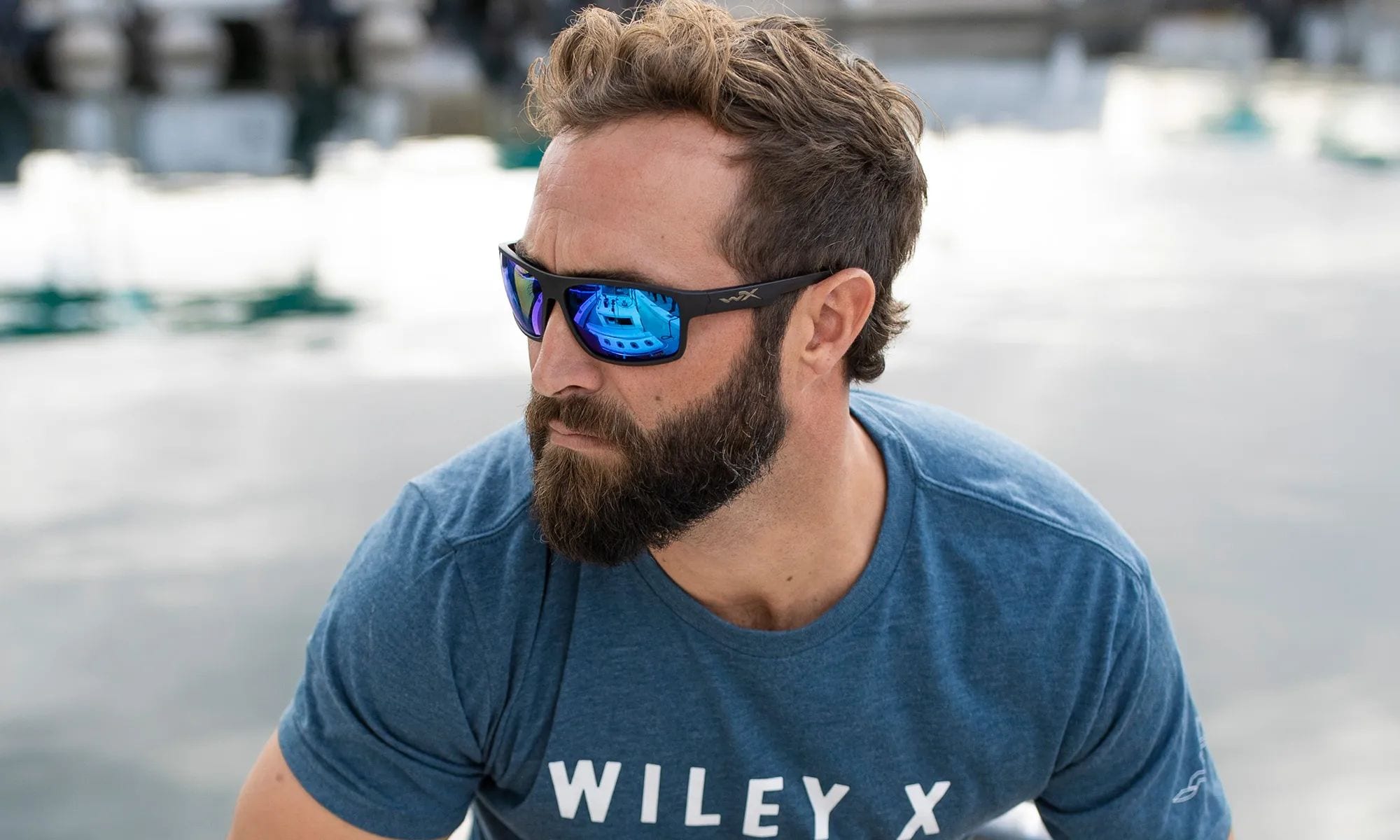 Okulary Wiley X Peak - Captivate Polarized Blue Mirror/Matte Black