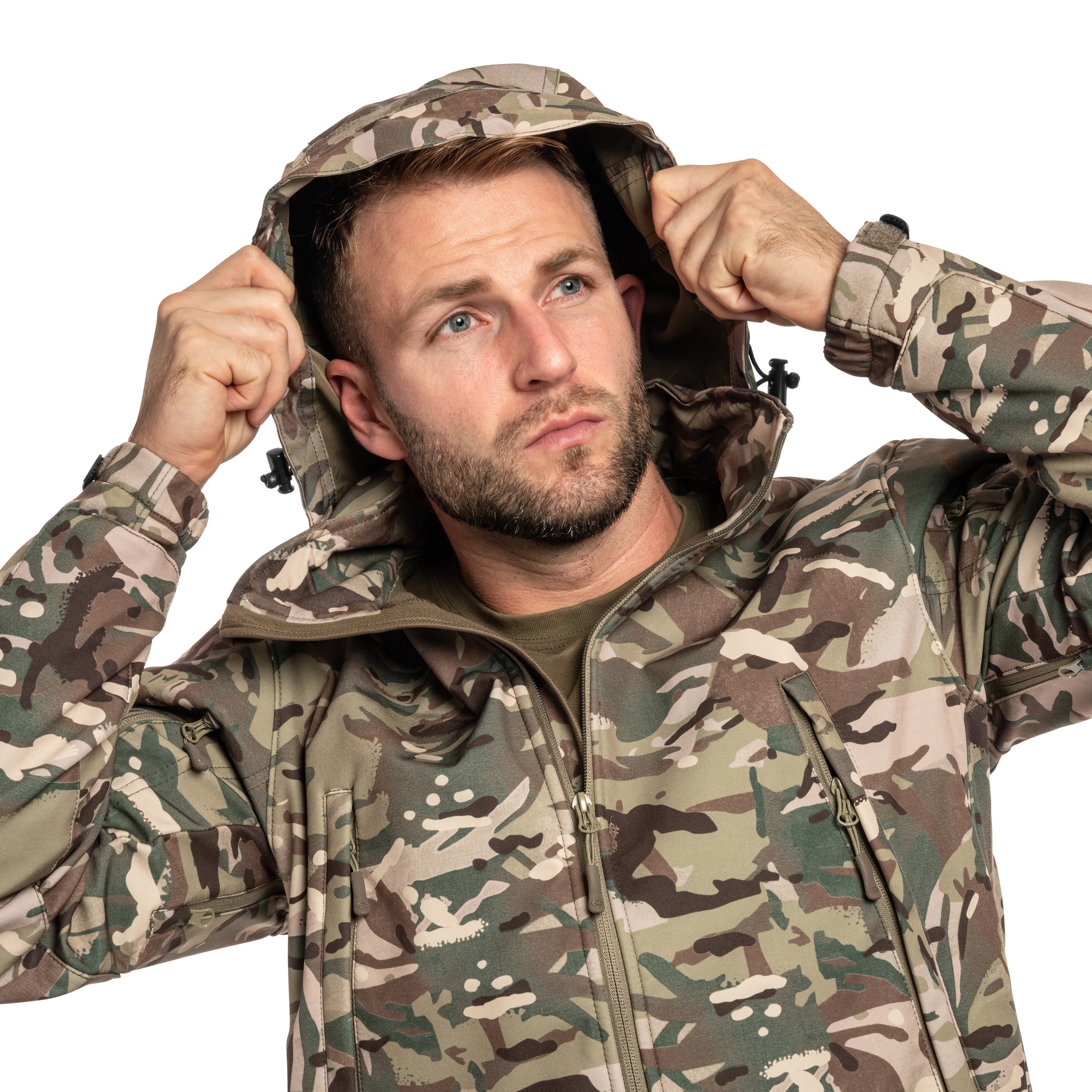 Kurtka Highlander Forces Tactical Softshell - Arid MC Camo