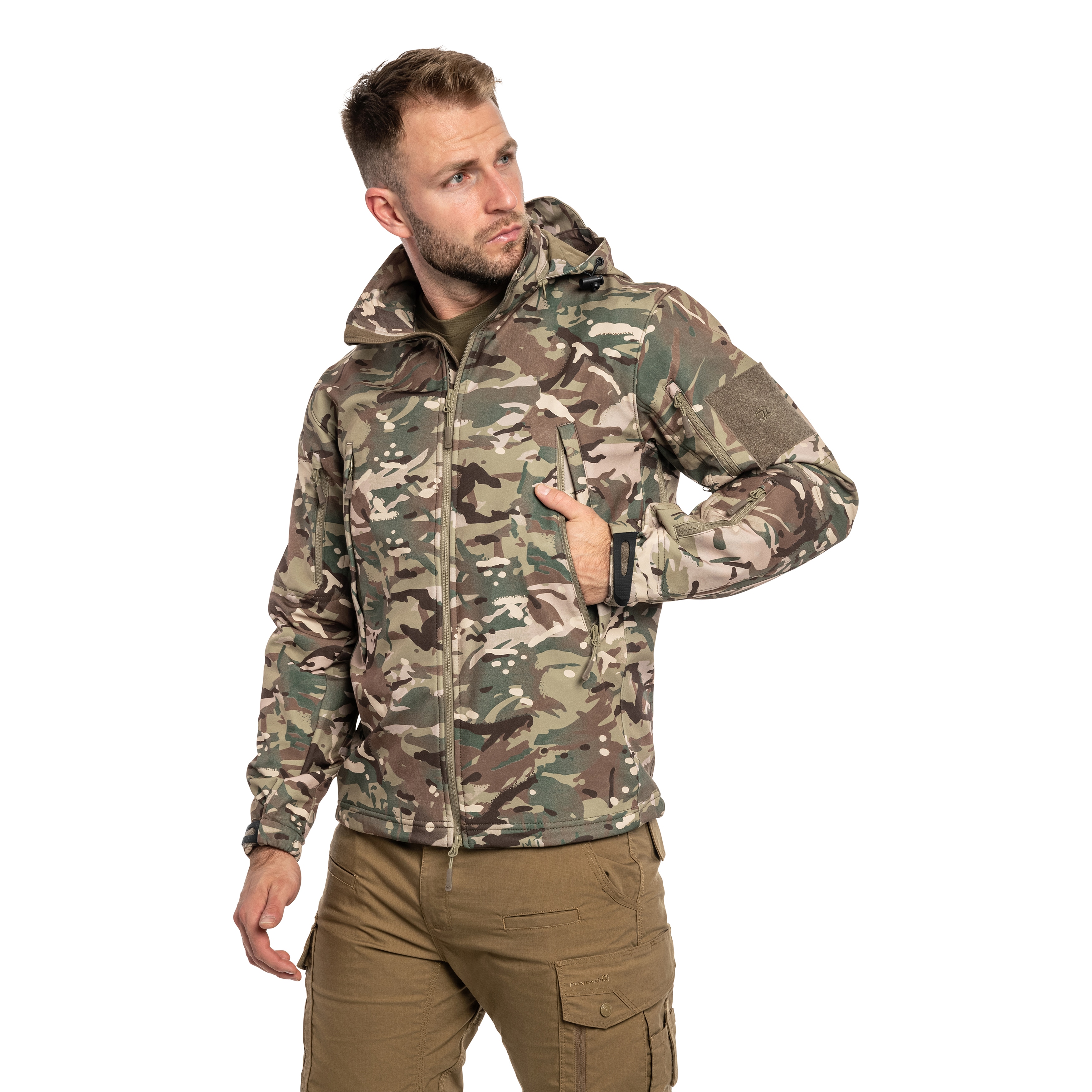 Kurtka Highlander Forces Tactical Softshell - Arid MC Camo