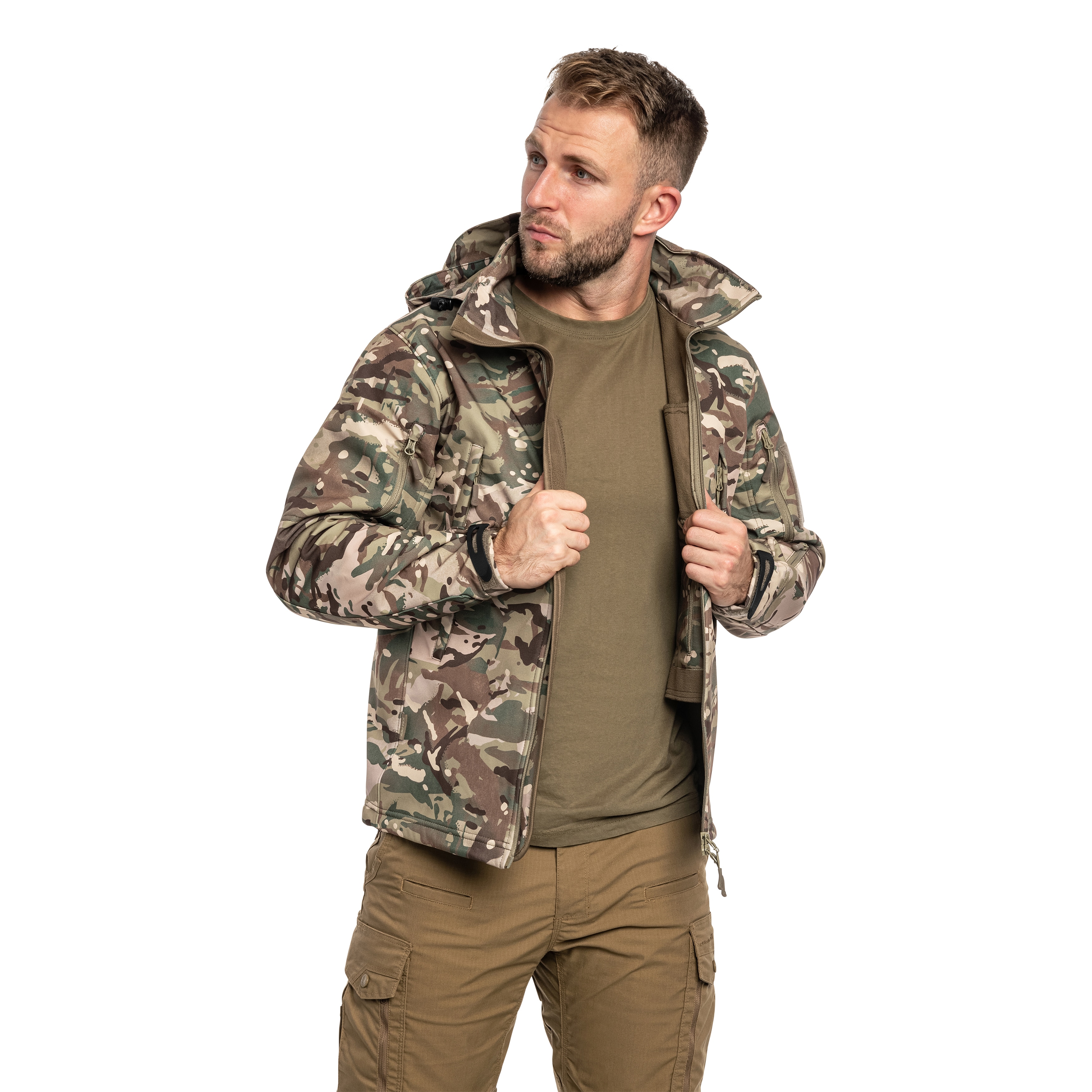 Kurtka Highlander Forces Tactical Softshell - Arid MC Camo