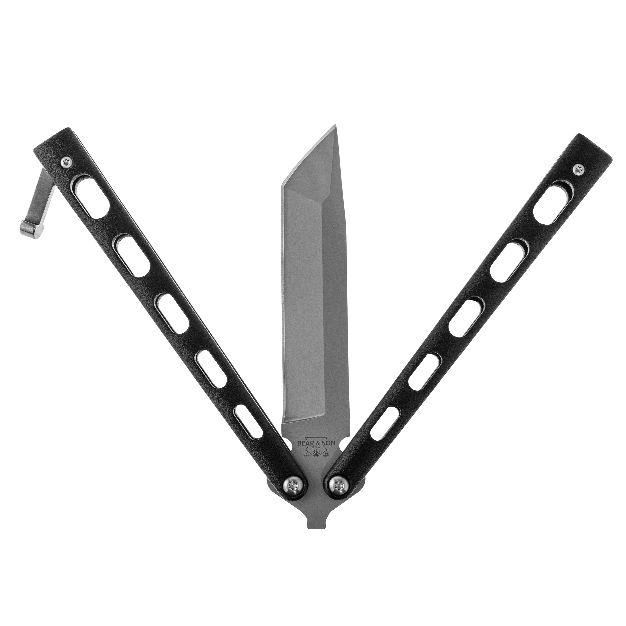 Складаний ніж-метелик Bear&Son Tanto Black