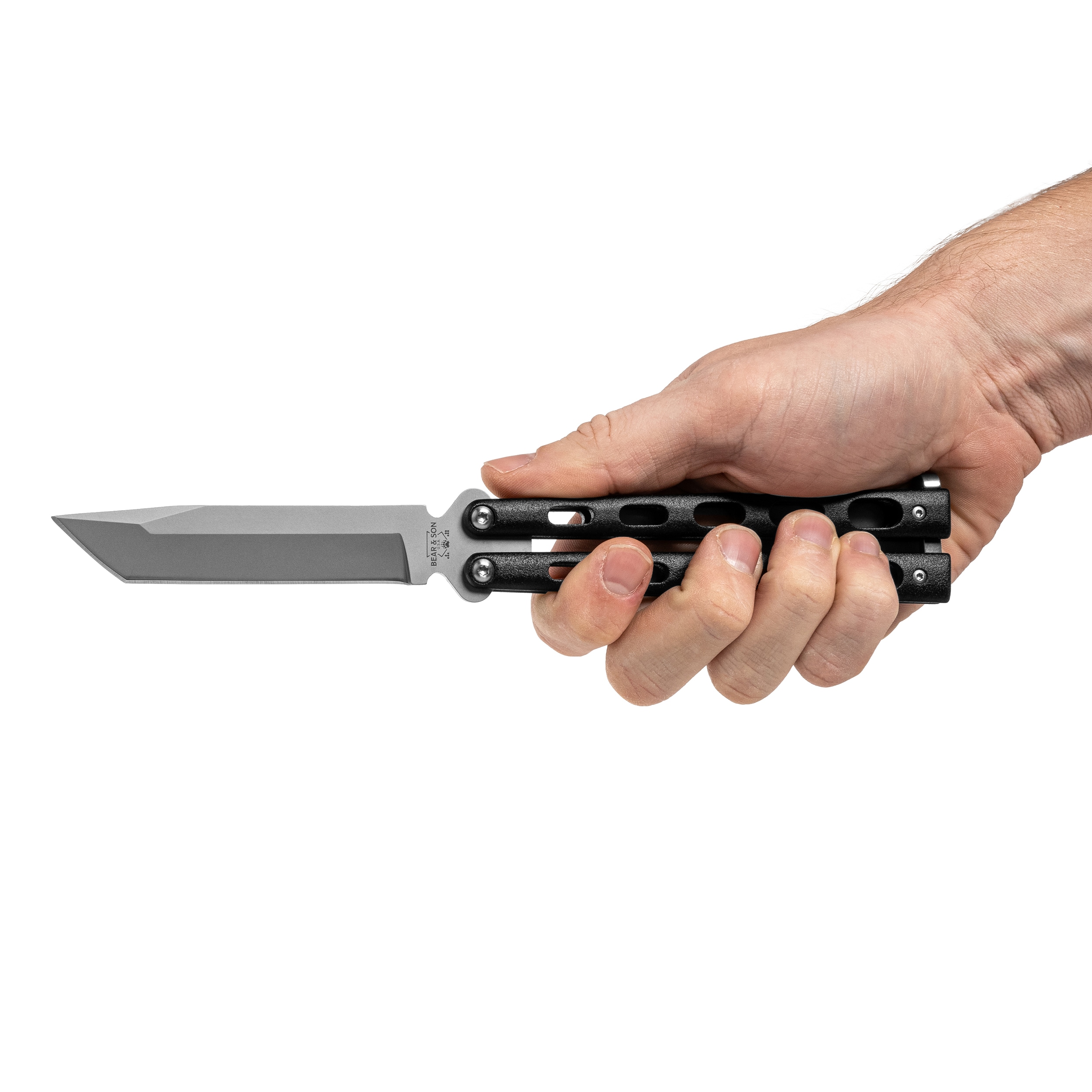 Складаний ніж-метелик Bear&Son Tanto Black