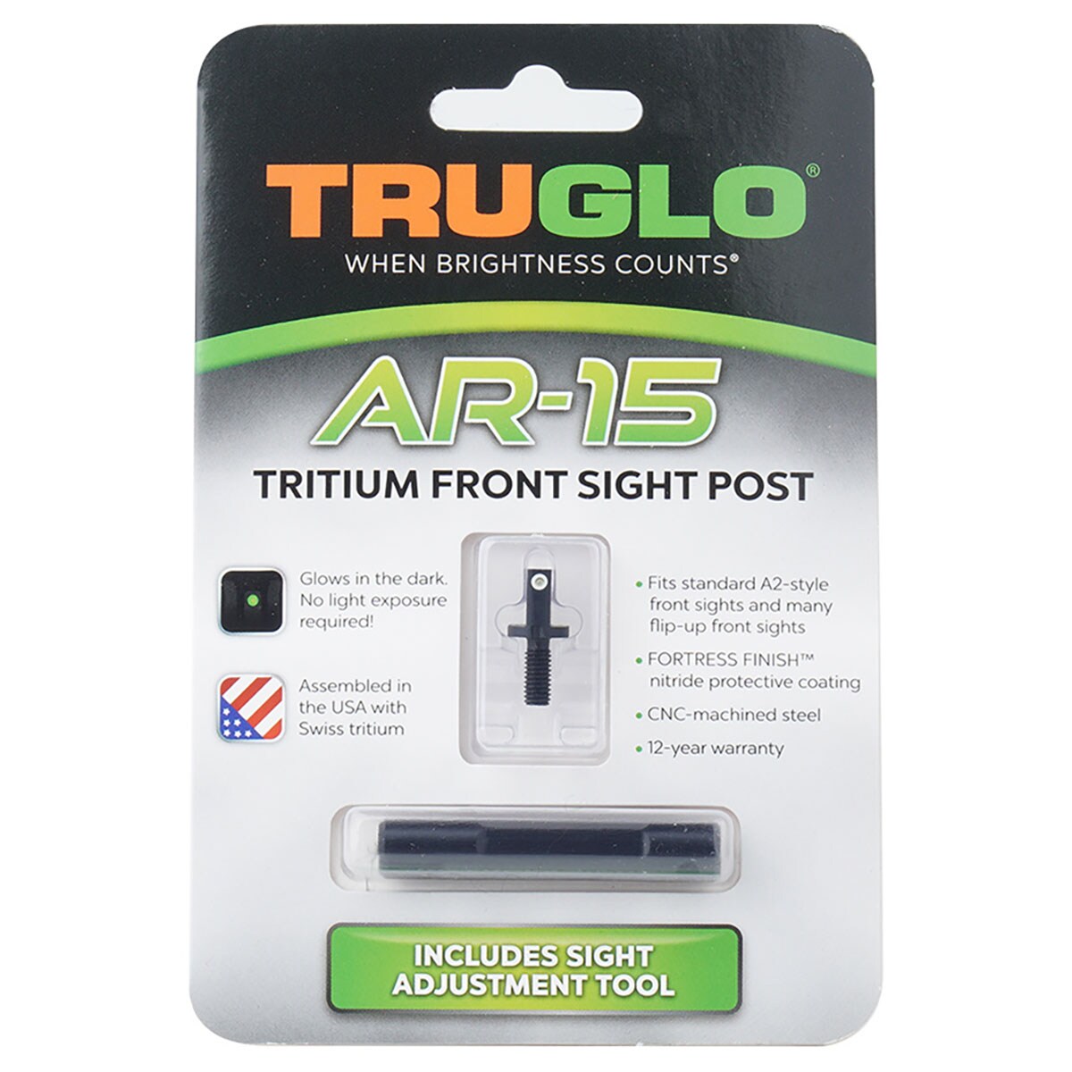 Тритієва мушка TruGlo для AR-15 - Зелена