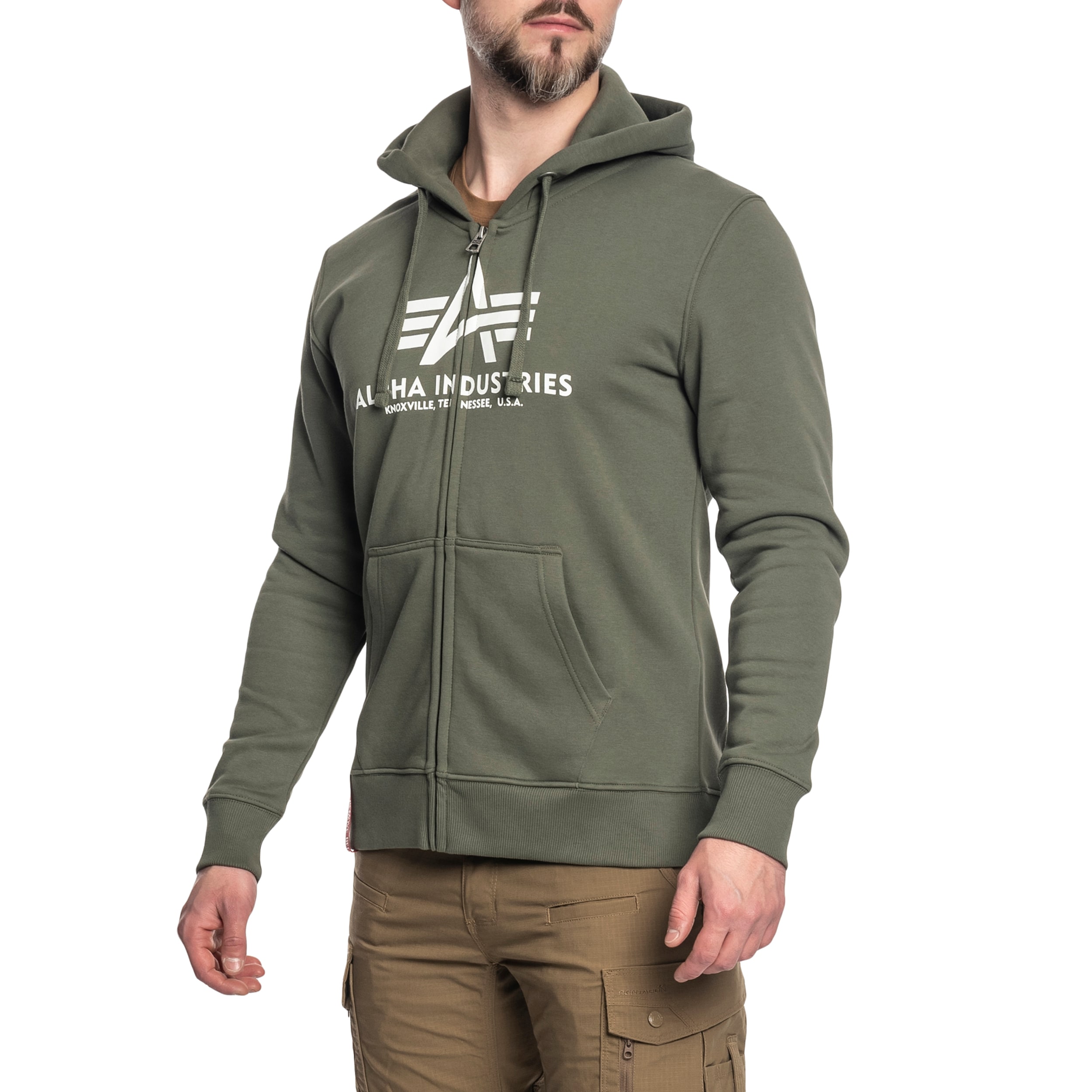 Bluza Alpha Industries Basic Zip Hoody - Dark Olive