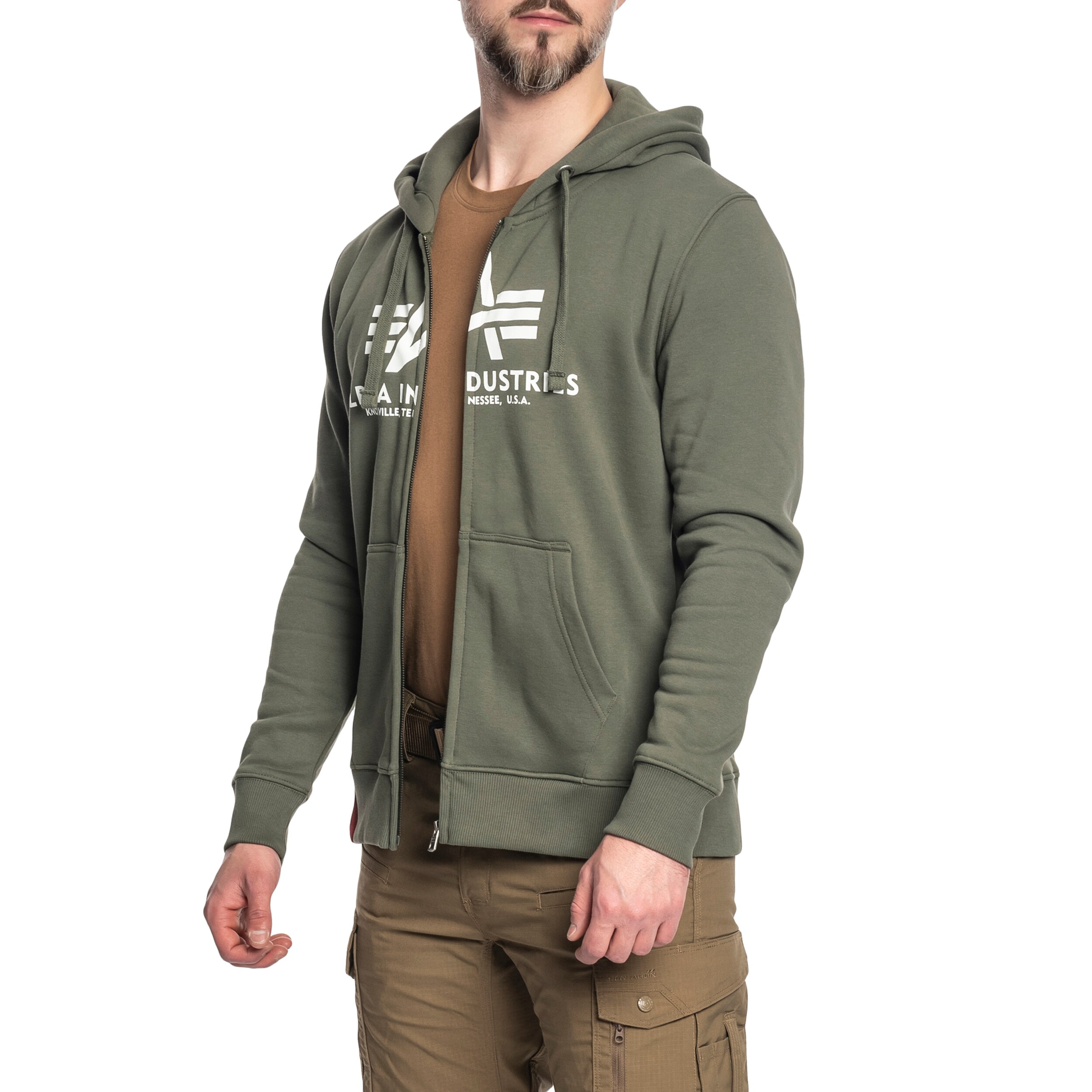 Bluza Alpha Industries Basic Zip Hoody - Dark Olive