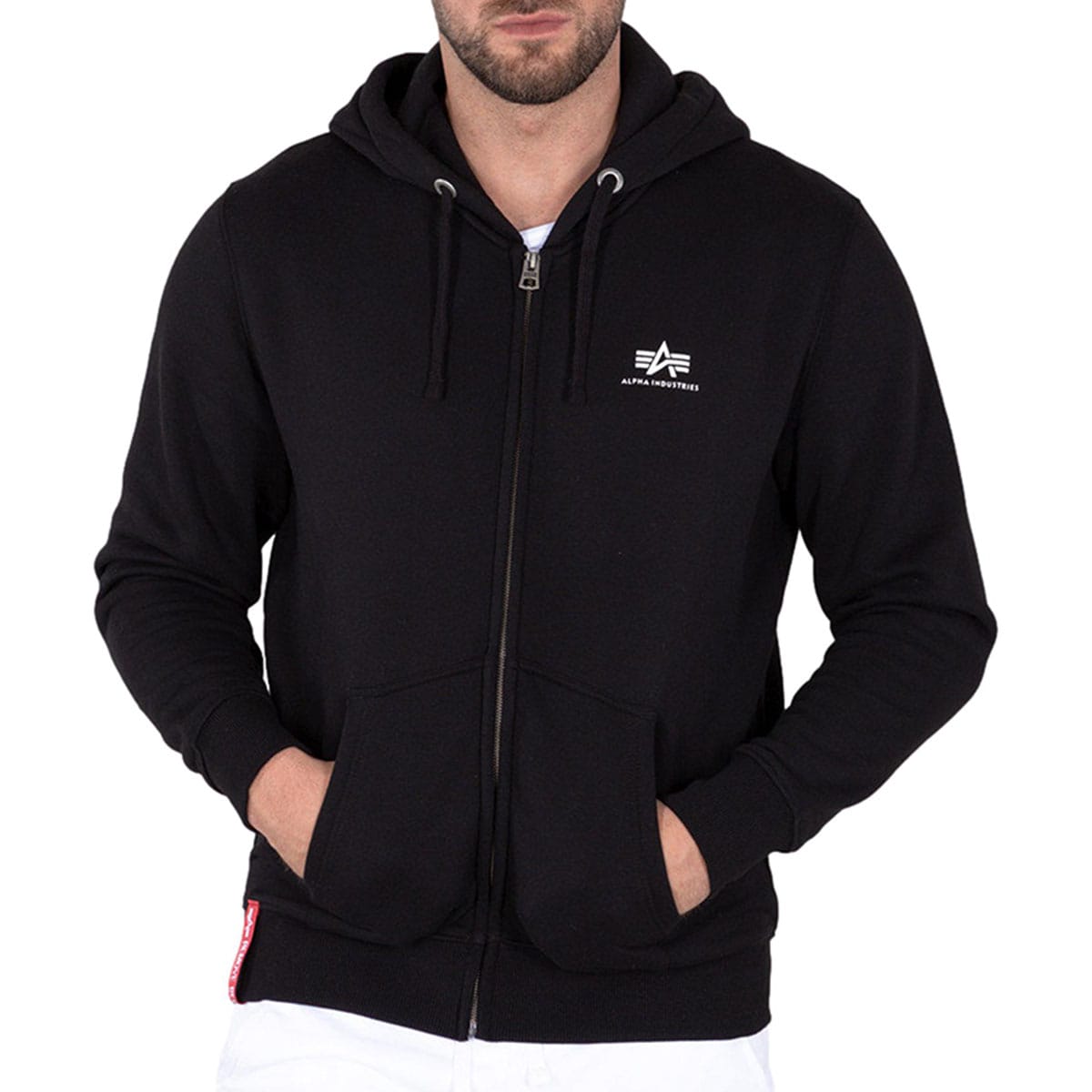 Alpha Industries Basic Zip Hoody Small Logo - Black
