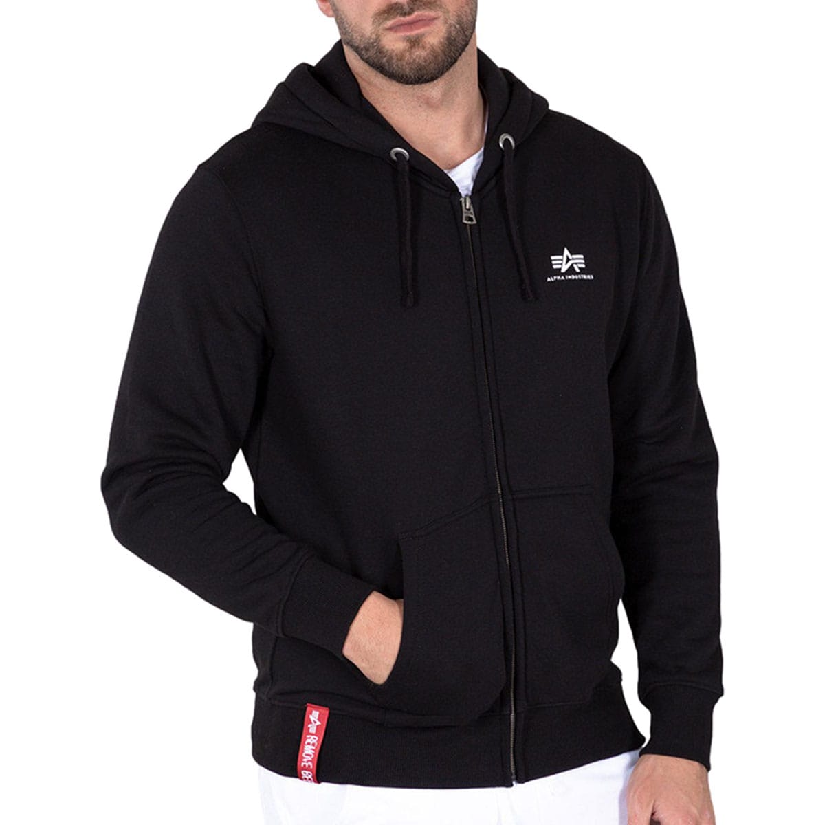 Alpha Industries Basic Zip Hoody Small Logo - Black