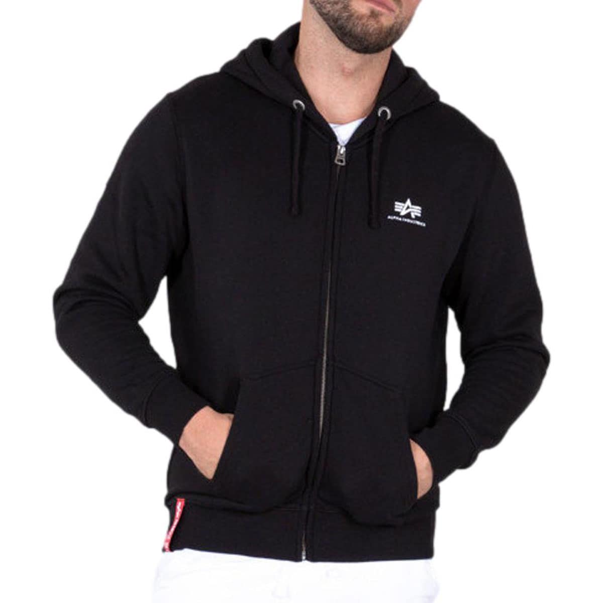 Alpha Industries Basic Zip Hoody Small Logo - Black