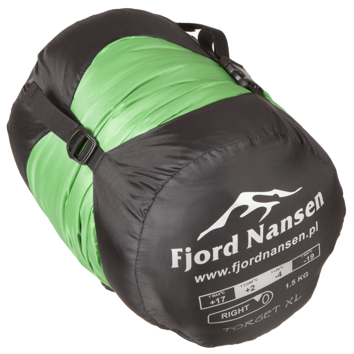 Śpiwór Fjord Nansen Torget XL Emerald 1500 g - lewy