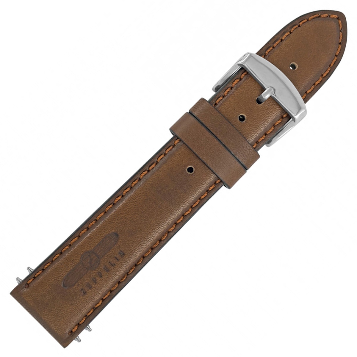 Шкіряний ремінець Zeppelin для годинника 22 мм - Світло-коричневий