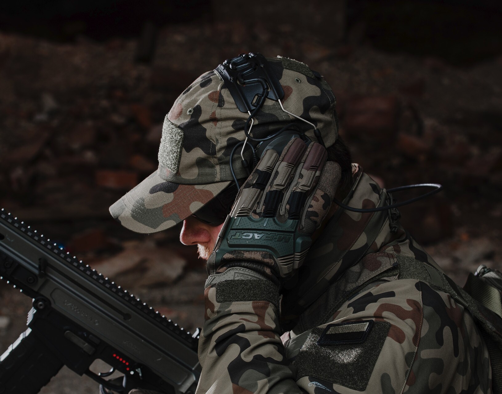 Czapka z daszkiem plus velcro Helikon-Tex PolyCotton Rip-Stop - wz.93 Pantera PL Woodland