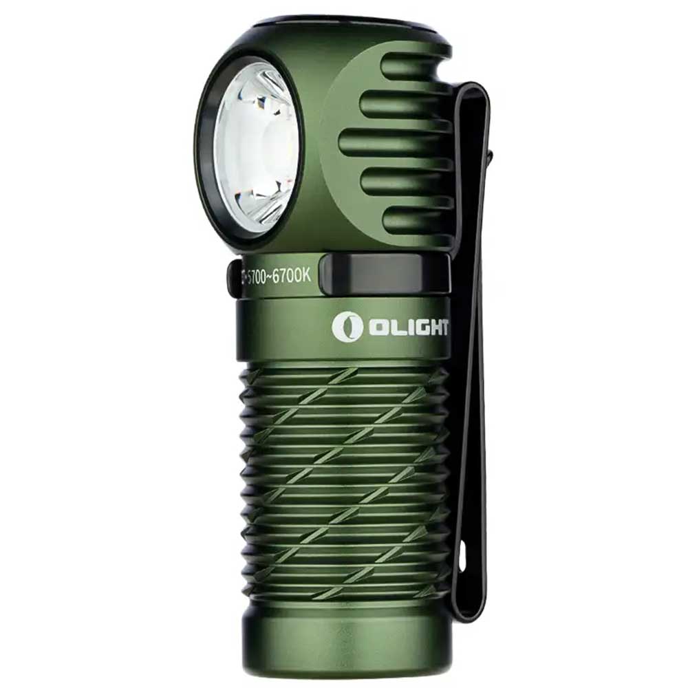 Latarka czołowa i kątowa Olight Perun 2 Mini Kit Cool White OD Green z opaską - 1100 lumenów