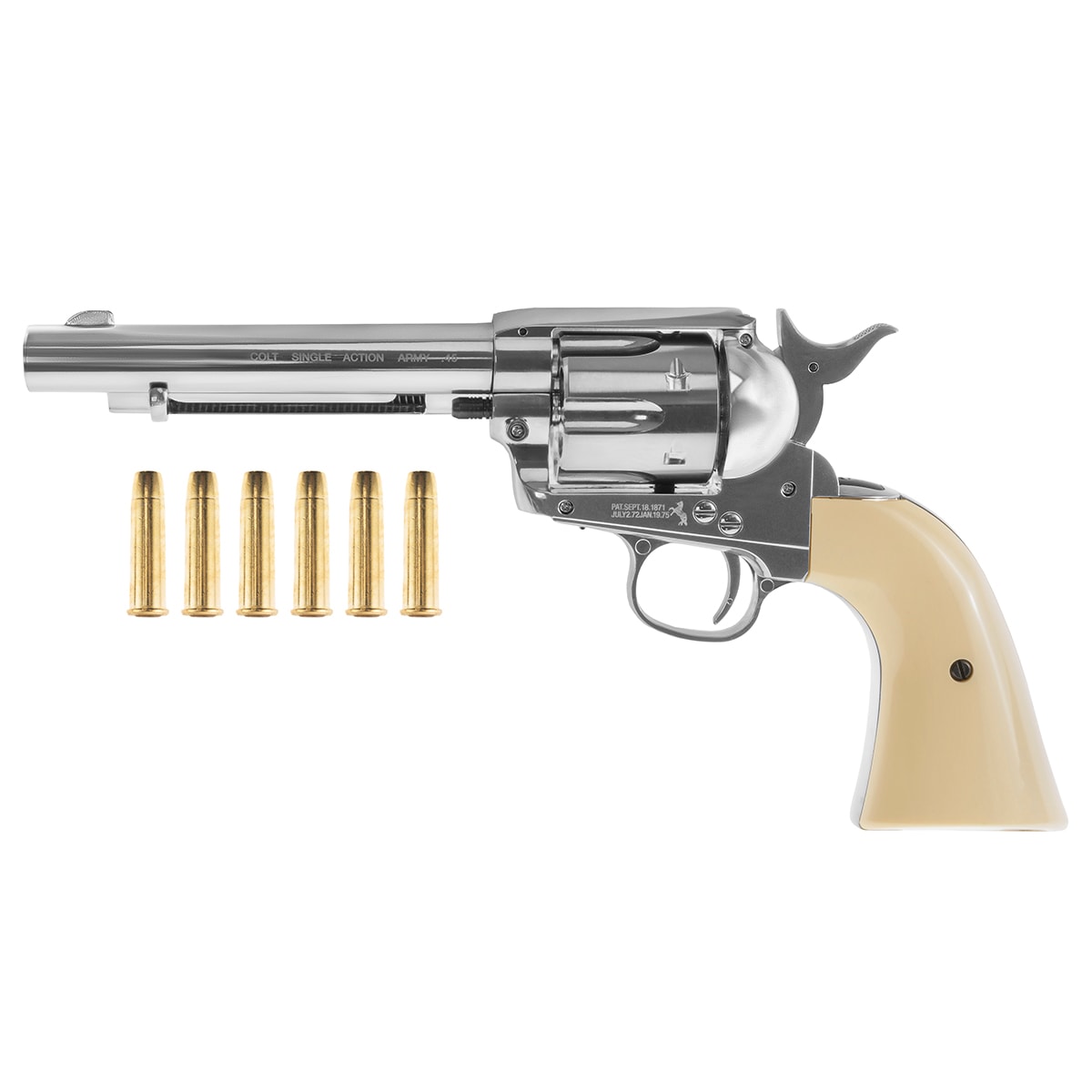 Револьвер - Револьвер Colt Single Action Army 45 Peacemaker Nickel 4,5 мм
