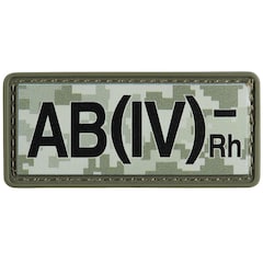 Naszywka M-Tac z grupą krwi AB (IV) Rh- PVC - MM14