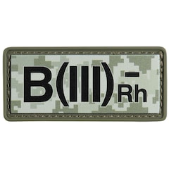 Naszywka M-Tac z grupą krwi B (III) Rh- PVC - MM14