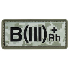 Naszywka M-Tac z grupą krwi B (III) Rh+ PVC - MM14