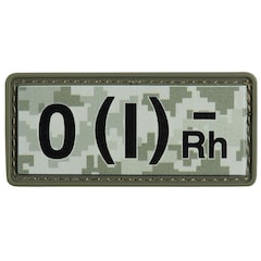 Naszywka M-Tac z grupą krwi 0 (I) Rh- PVC - MM14