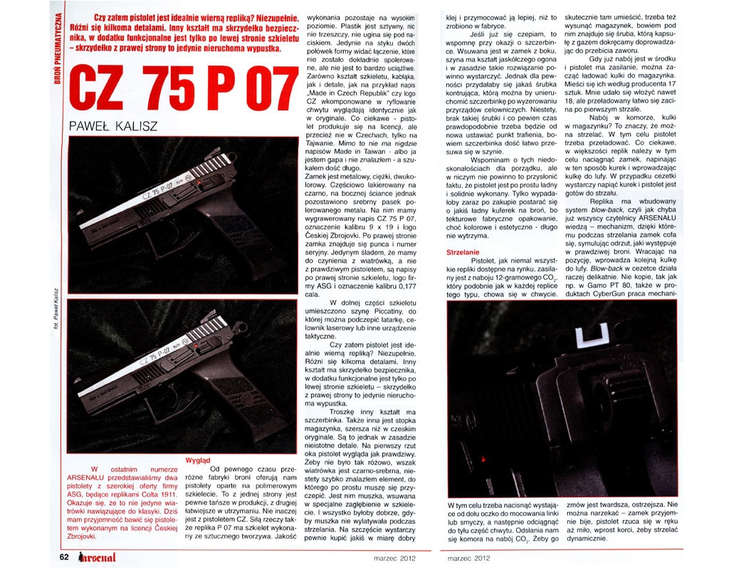 Wiatrówka CZ 75 P-07 Duty Blow-Back 4,5 mm