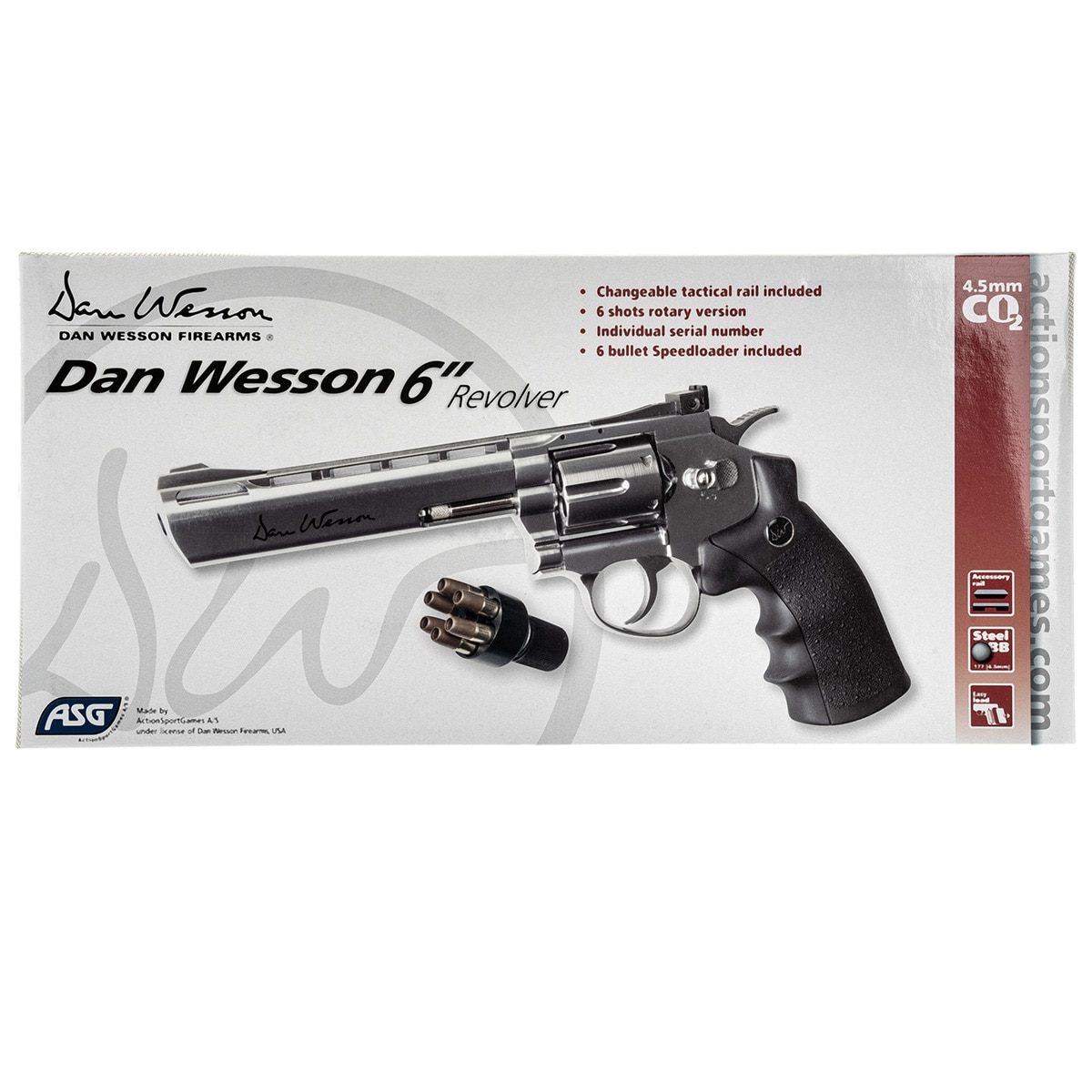 Wiatrówka - rewolwer Dan Wesson 6'' BB 4,5 mm Silver