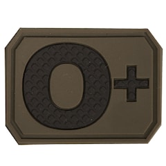 Emblemat Mil-Tec z grupą krwi 0+ olive