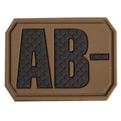 Emblemat Mil-Tec z grupą krwi AB- coyote