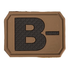 Emblemat Mil-Tec z grupą krwi B- coyote