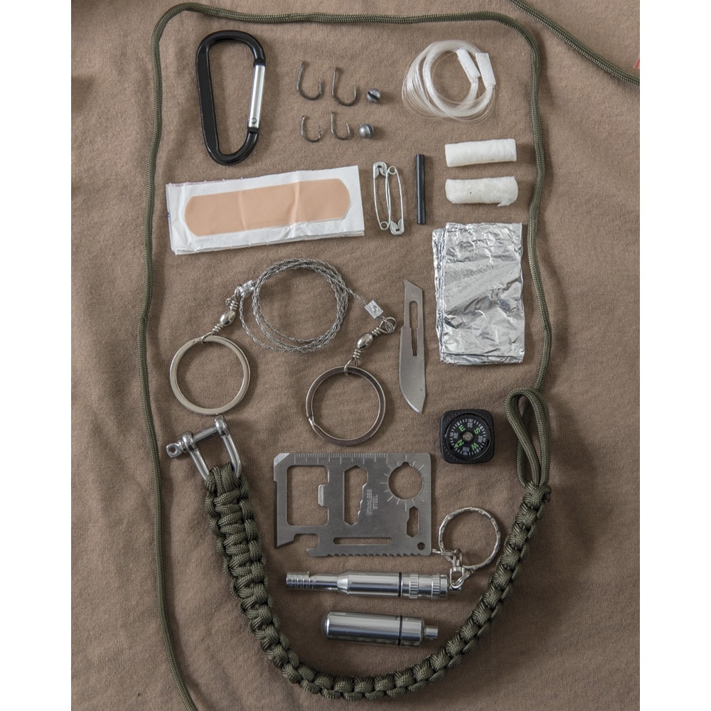Zestaw survivalowy Mil-Tec Paracord Survival Kit Large - olive