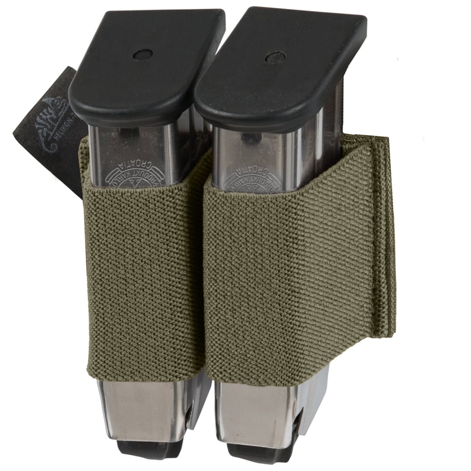 Podwójna ładownica Helikon Double Elastic Insert na magazynki pistoletowe - Olive Green
