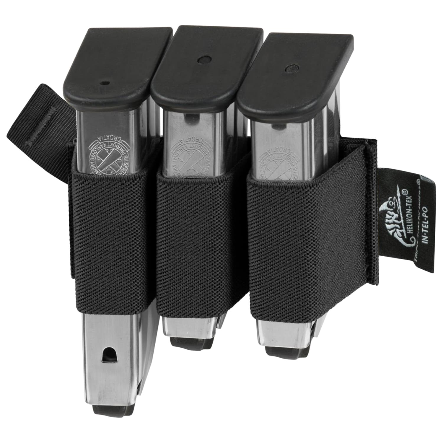 Potrójna ładownica Helikon-Tex Triple Elastic Insert na magazynki pistoletowe - Black