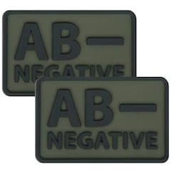 Emblemat PVC Helikon grupa krwi AB/Rh- Olive Green - 2 szt.