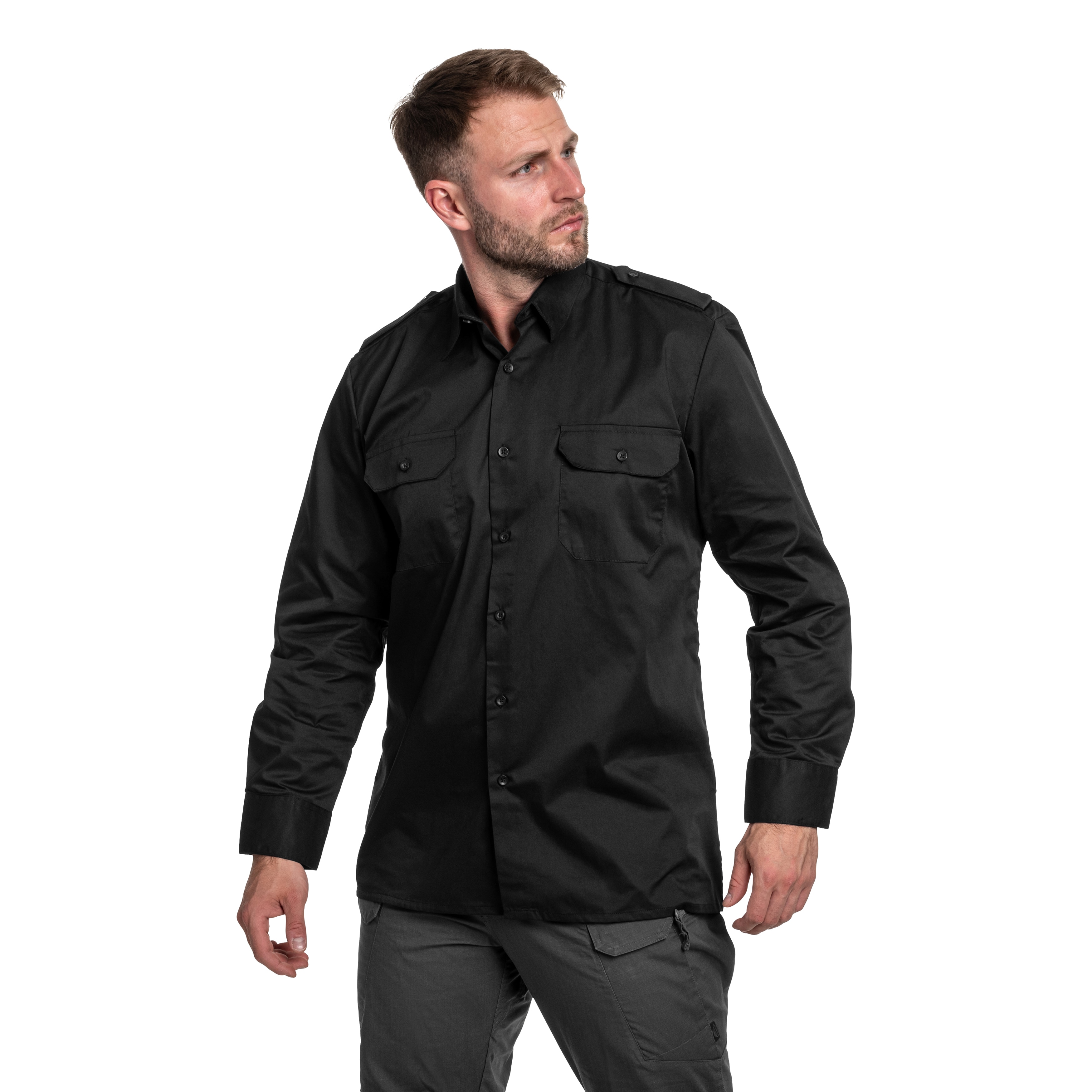 Koszula Mil-Tec Service Long Sleeve Shirt - Black