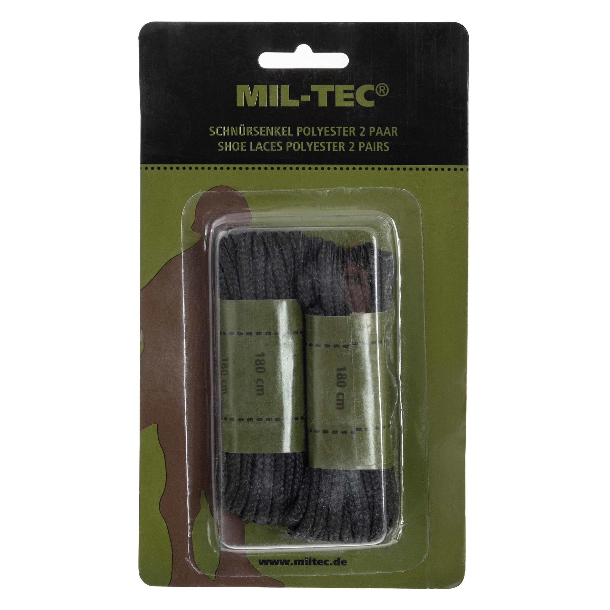 Шнурки Mil-Tec з поліестеру 180 см - Black
