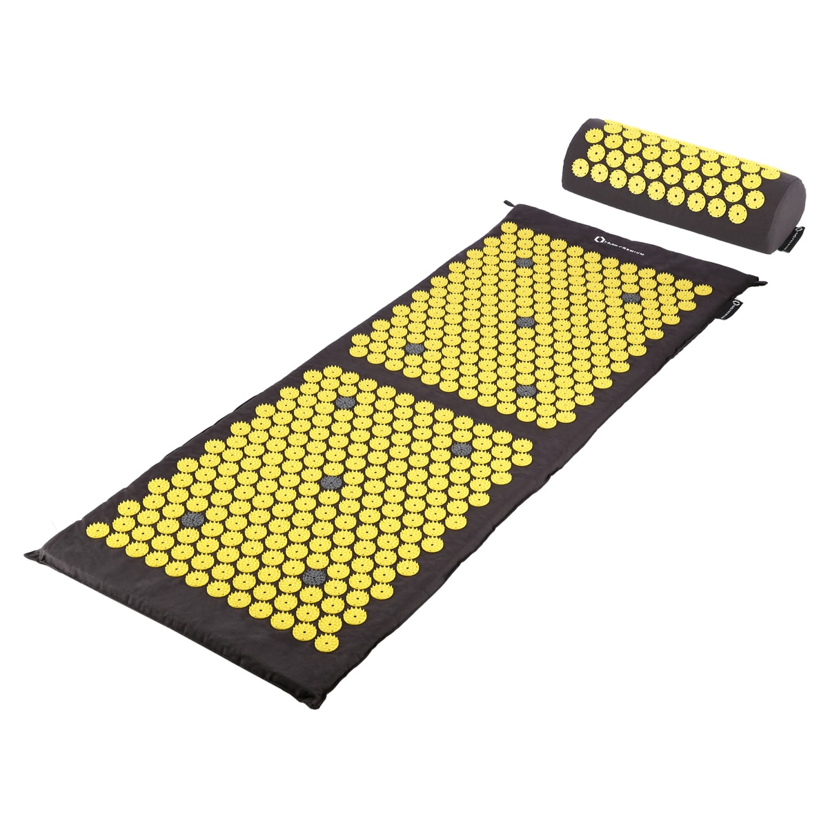 Акупунктурний килимок HMS Premium AKM04 з подушкою - чорний/жовтий