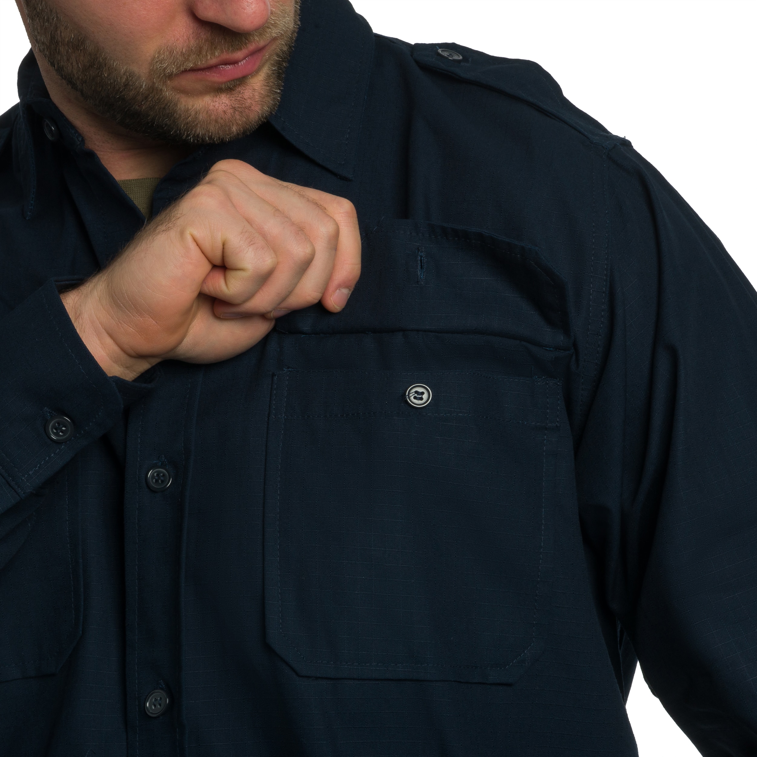 Koszula taktyczna Mil-Tec Ripstop Long Sleeve - Dark Blue