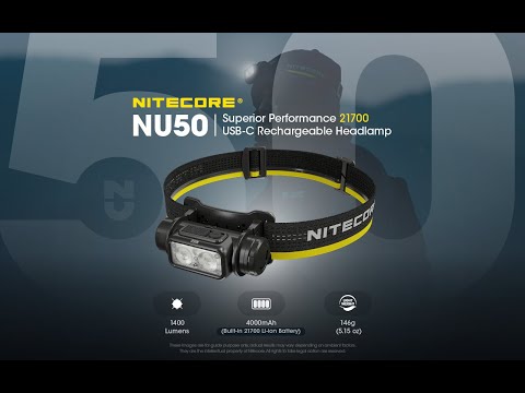 Налобний ліхтарик Nitecore NU50 Чорний - 1400 люменів