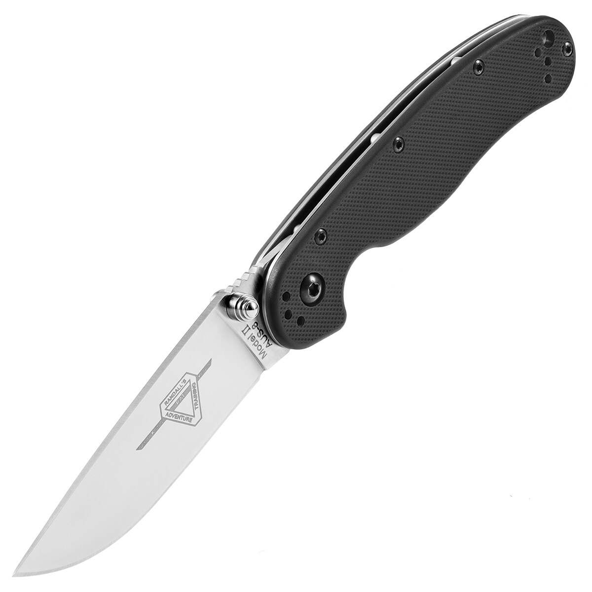 Складаний ніж Ontario Rat-2 Folder AUS-8 - Silver Plain/Black Handle