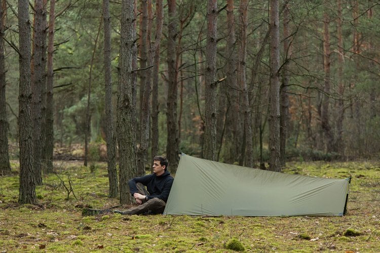 Płachta biwakowa Lesovik SOLO Ultralight Tarp 2,6x2,6 - Crocodile Green