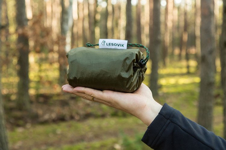 Płachta biwakowa Lesovik SOLO Ultralight Tarp 2,6x2,6 - Crocodile Green