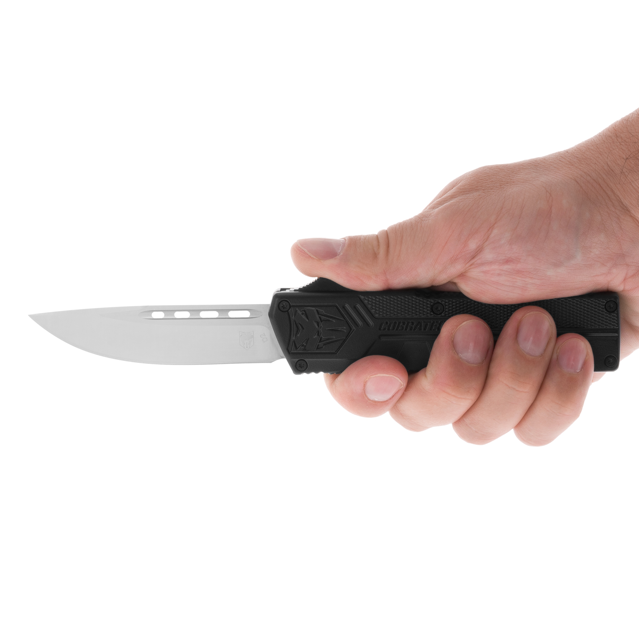 CobraTec D2 Lightweight OTF Black Spring knife